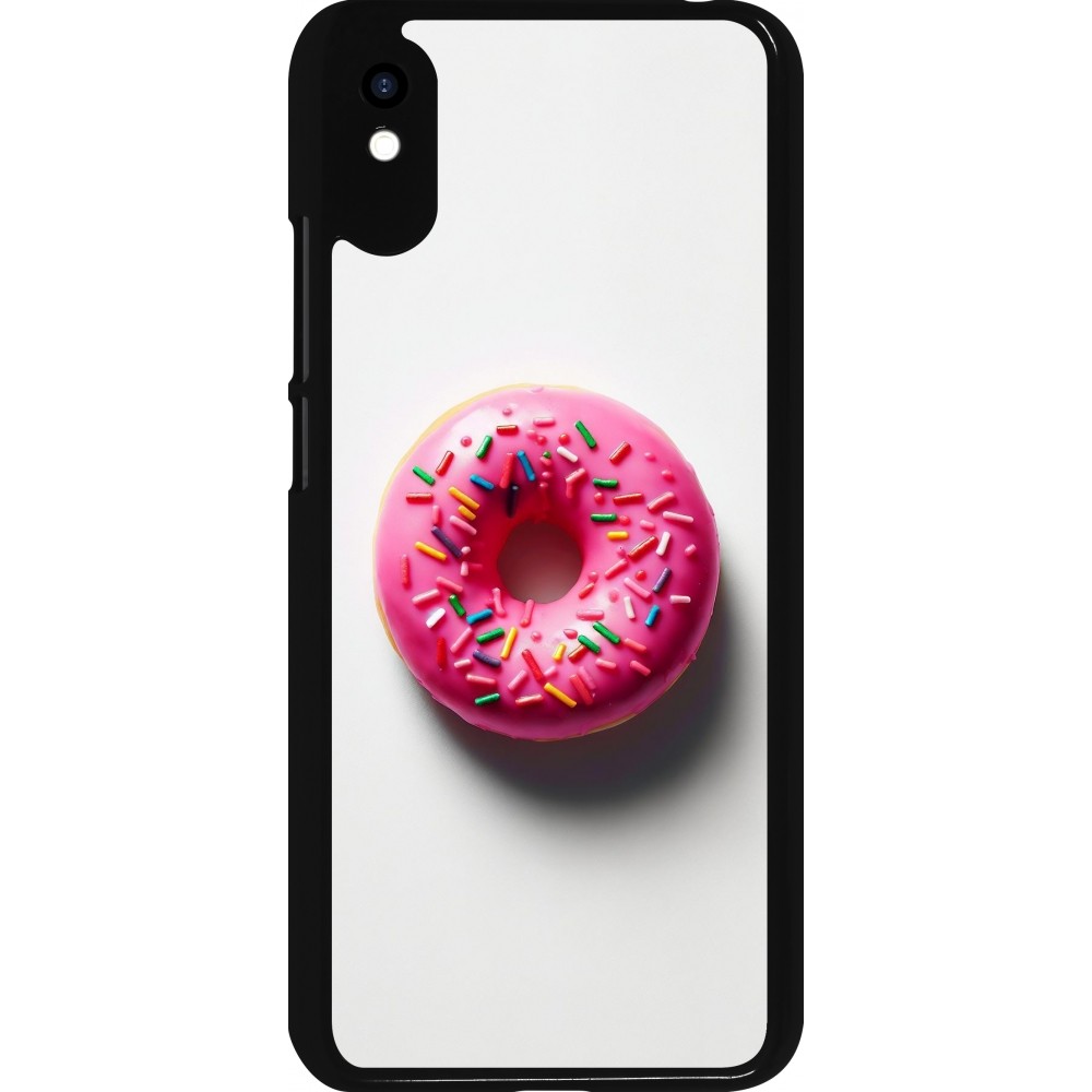 Xiaomi Redmi 9A Case Hülle - Weisser Hintergrund, pinker Donut