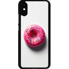 Xiaomi Redmi 9A Case Hülle - Weisser Hintergrund, pinker Donut