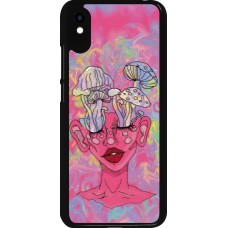Xiaomi Redmi 9A Case Hülle - Psychedelic pink mushroom