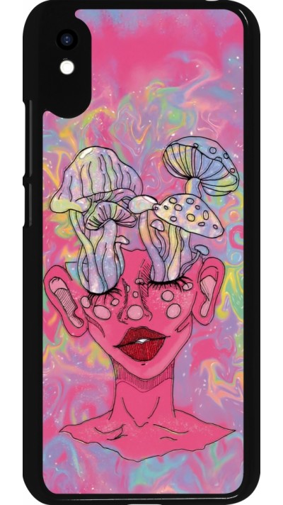 Xiaomi Redmi 9A Case Hülle - Psychedelic pink mushroom