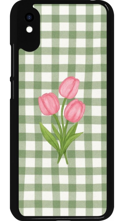 Xiaomi Redmi 9A Case Hülle - Green vichy tulips 2026