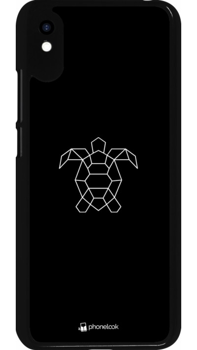 Xiaomi Redmi 9A Case Hülle - Turtles lines on black