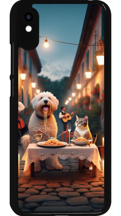 Xiaomi Redmi 9A Case Hülle - Valentin 2024 Hund & Katze Kerzenlicht