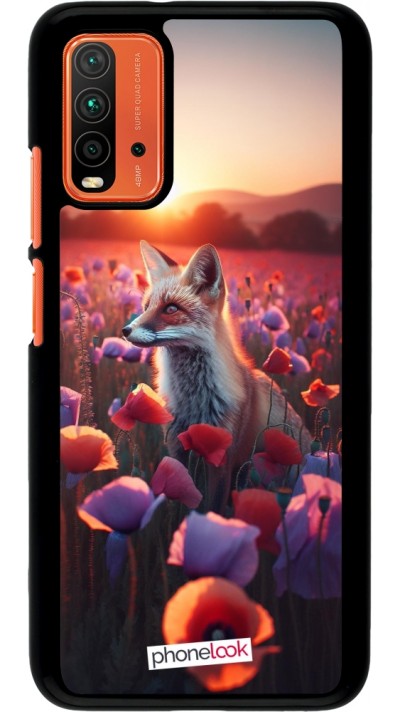 Xiaomi Redmi 9T Case Hülle - Purpurroter Fuchs bei Dammerung