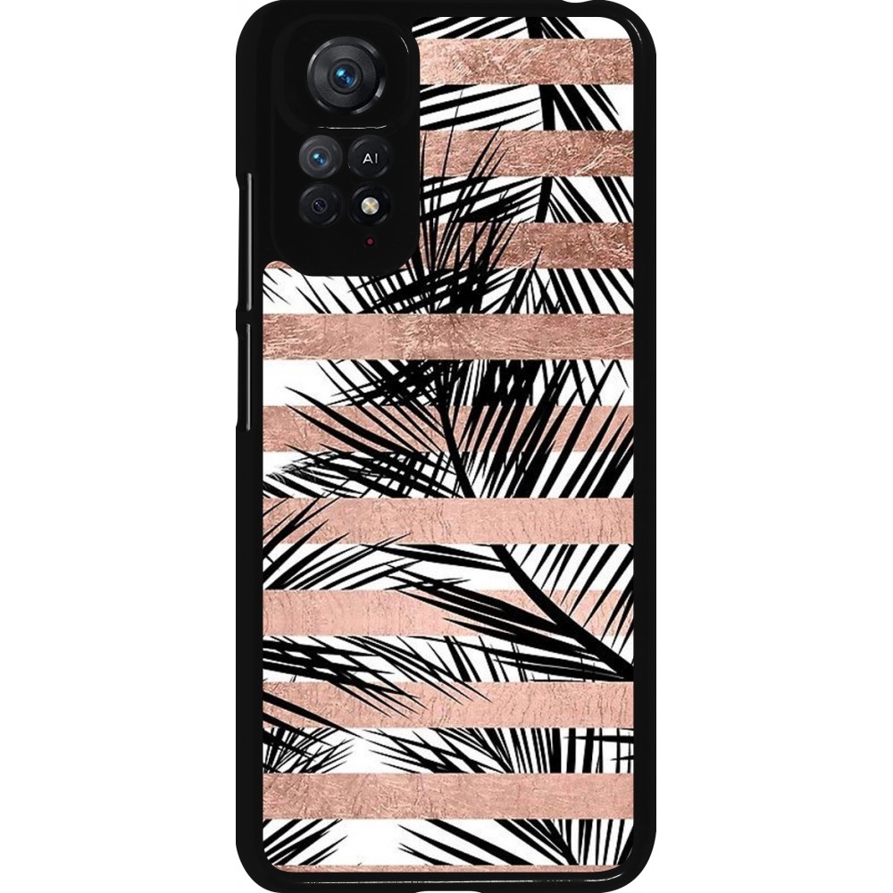 Xiaomi Redmi Note 11 / 11S Case Hülle - Palm trees gold stripes