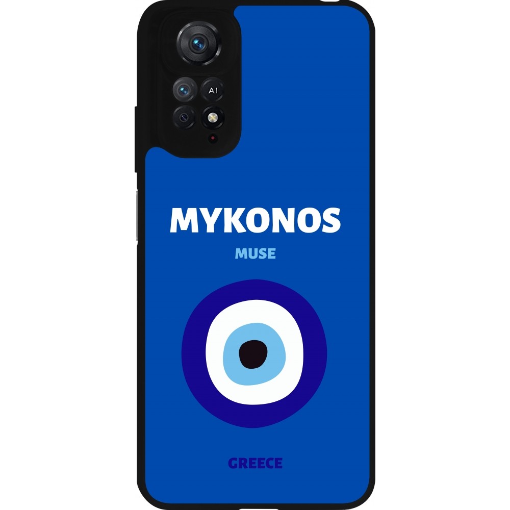 Xiaomi Redmi Note 11 / 11S Case Hülle - Silikon schwarz Pop Summer Destination Mykonos