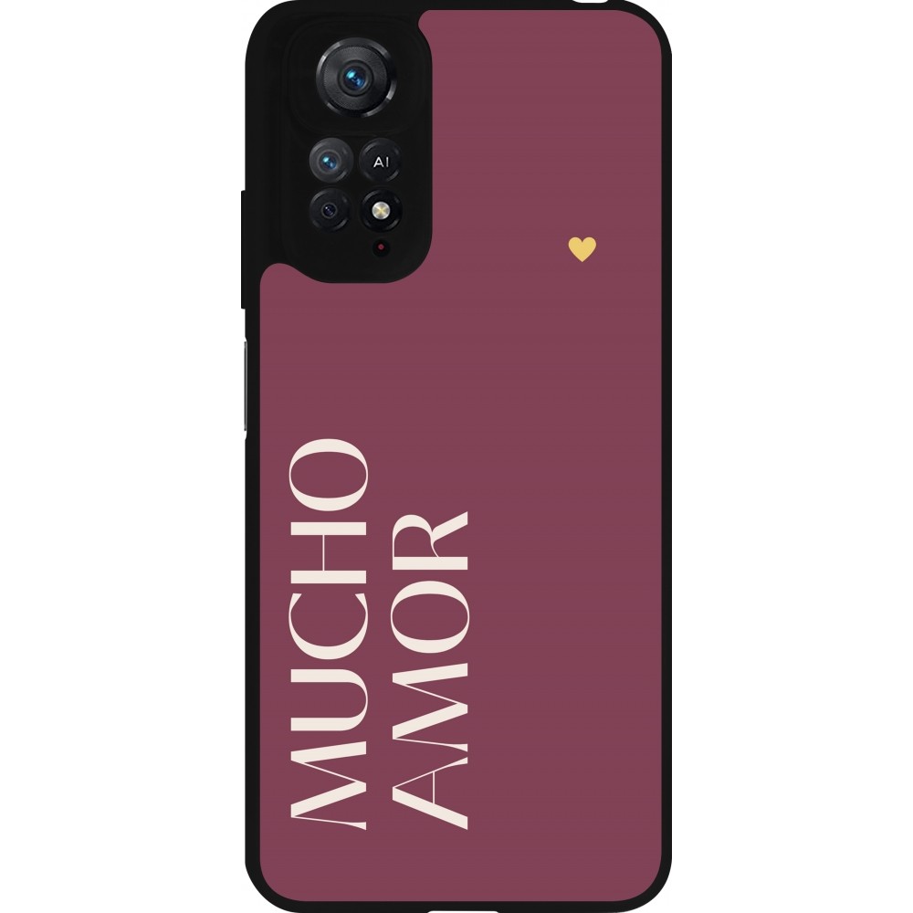 Coque Xiaomi Redmi Note 11 / 11S - Silicone rigide noir Valentine 2024 mucho amor rosado
