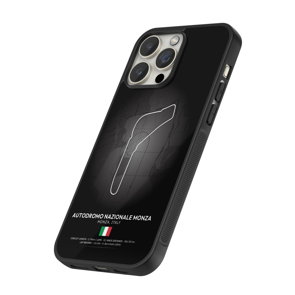 iPhone 12 / 12 Pro Case Hülle - Silikon schwarz F1 Track 2025 Italy