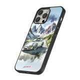 Coque iPhone 13 Pro Max - Silicone rigide noir Porsche 911 Mountain Watercolor