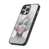 Coque iPhone 13 Pro Max - Silicone rigide noir Marilyn Bubble