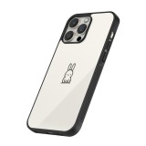 Coque iPhone 13 Pro Max - Silicone rigide noir Minimal bunny cutie