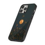 Coque iPhone 13 Pro Max - Silicone rigide noir Moon Flowers