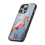 Coque iPhone 13 Pro Max - Silicone rigide noir Paint Flamingo