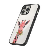 Coque iPhone 13 Pro Max - Silicone rigide noir Pink Girafe Paint