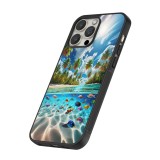 Coque iPhone 13 Pro Max - Silicone rigide noir Plage Paradis