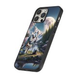 Coque iPhone 13 Pro Max - Silicone rigide noir Samurai Katana Lune