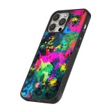 Coque iPhone 13 Pro Max - Silicone rigide noir Splash paint