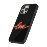 iPhone 13 Pro Max Case Hülle - Silikon schwarz Valentine 2023 neon love