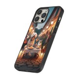 iPhone 13 Pro Case Hülle - Silikon schwarz Valentin 2024 Hund & Katze Kerzenlicht
