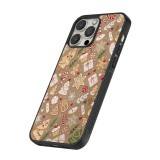 iPhone 14 Pro Max Case Hülle - Silikon schwarz Christmas 25 Pattern Ginger Cookie