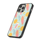 iPhone 14 Pro Max Case Hülle - Silikon schwarz Summer 2025 Pattern citron