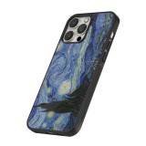 Coque iPhone 14 Pro Max - Silicone rigide noir Tableau art - La Nuit étoilée - Van Gogh
