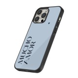 Coque iPhone 14 Pro Max - Silicone rigide noir Valentine 2024 mucho amor azul