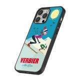 iPhone 15 Pro Max Case Hülle - Silikon schwarz Verbier Ski Downhill