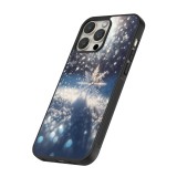 iPhone 15 Pro Case Hülle - Silikon schwarz Schneeflocke Solar Glanz
