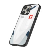iPhone 15 Pro Case Hülle - Silikon schwarz Schweiz Away personalisierbares Fussballtrikot