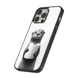 iPhone 15 Pro Case Hülle - Silikon schwarz Otter Toilettenpapier