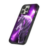iPhone 15 Pro Case Hülle - Silikon schwarz Purple Sky Wolf