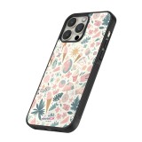 iPhone 15 Pro Case Hülle - Silikon schwarz Sommer Pink Muster