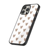 iPhone 16 Pro Max Case Hülle - Silikon schwarz Autumn 2024 brown hearts