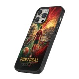 iPhone 16 Pro Max Case Hülle - Silikon schwarz Fussball Portugal splash 2026