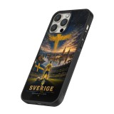 iPhone 16 Pro Max Case Hülle - Silikon schwarz Fussball Schweden splash 2026