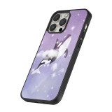 iPhone 16 Pro Max Case Hülle - Silikon schwarz Whale in sparking stars