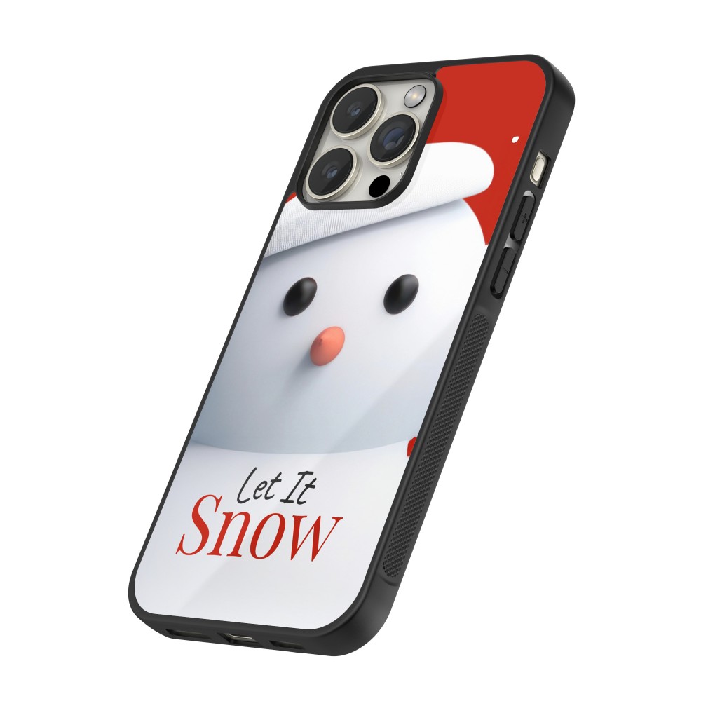 iPhone 16 Pro Case Hülle - Silikon schwarz Christmas 25 Xmas Snowman