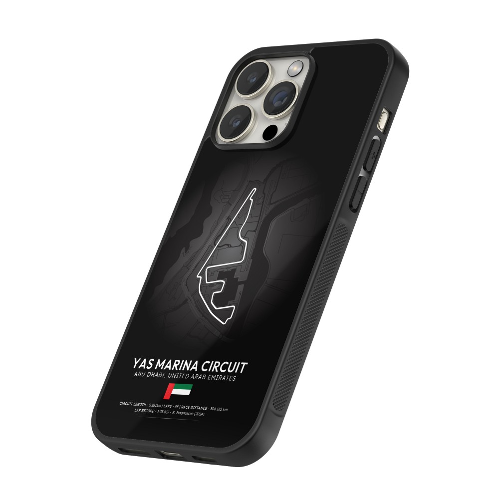 Coque iPhone 16 Pro - Silicone rigide noir F1 Track 2025 Abu Dhabi