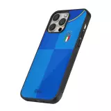 Coque iPhone 16 Pro - Silicone rigide noir Maillot de football Italie 2022 personnalisable