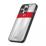 Coque iPhone 16 Pro - Silicone rigide noir Maillot de football Turquie personnalisable