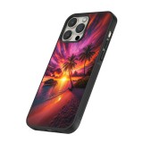 iPhone 16 Pro Case Hülle - Silikon schwarz Malediven Abenddämmerung Glückseligkeit