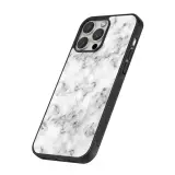 Coque iPhone 16 Pro - Silicone rigide noir Marble 01