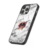 Coque iPhone 16 Pro - Silicone rigide noir Marble Rose Gold