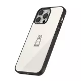 Coque iPhone 16 Pro - Silicone rigide noir Minimal bunny cutie