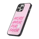 Coque iPhone 16 Pro - Silicone rigide noir More amor porfavor