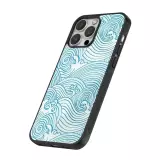 Coque iPhone 16 Pro - Silicone rigide noir Ocean Waves