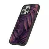Coque iPhone 16 Pro - Silicone rigide noir Purple Light Leaves
