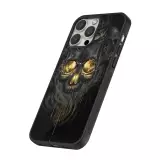 Coque iPhone 16 Pro - Silicone rigide noir Skull 02
