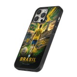 iPhone 16 Pro Case Hülle - Silikon schwarz Fussball Brasilien splash 2026